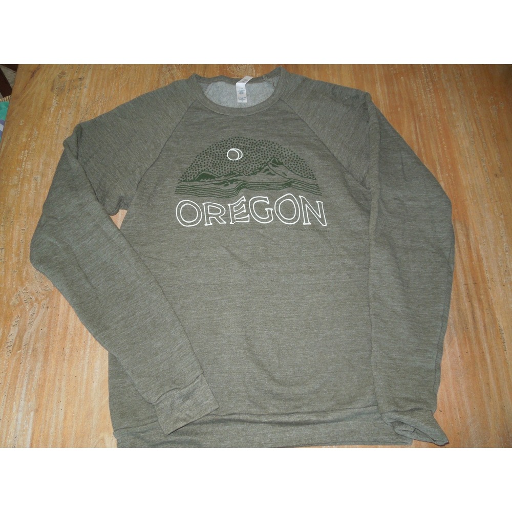 Royal Apparel Oregon Sweatshirt Medium Olive Green Heather Raglan Pullover‎ PNW